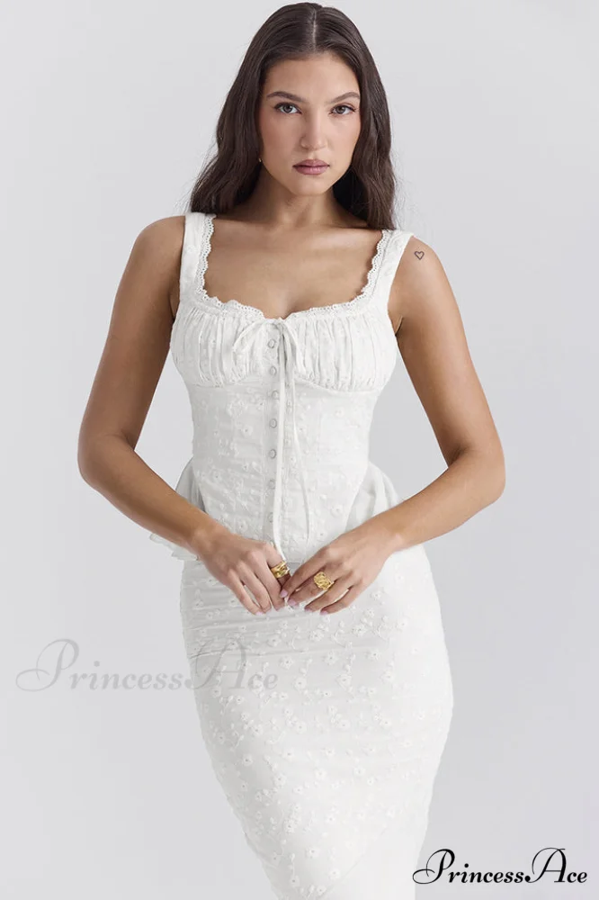 Jean Embroidery Stylish Ruffle Top - Image 3