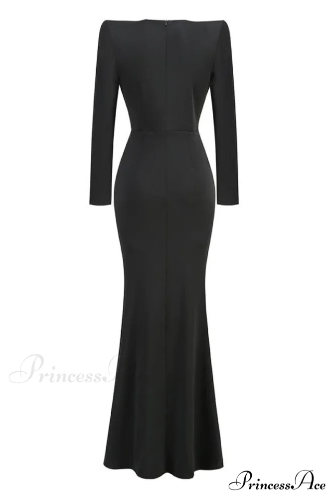 Cutout Crepe Stylish V-Neck Dress - Image 3