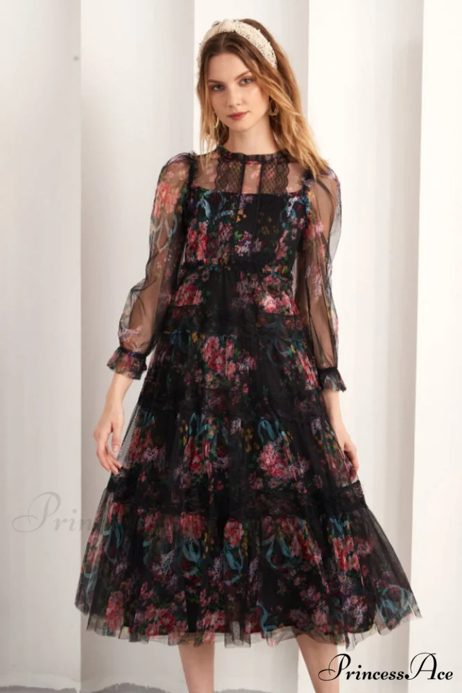 Floral Wonder Stylish Midi Dress - Image 4