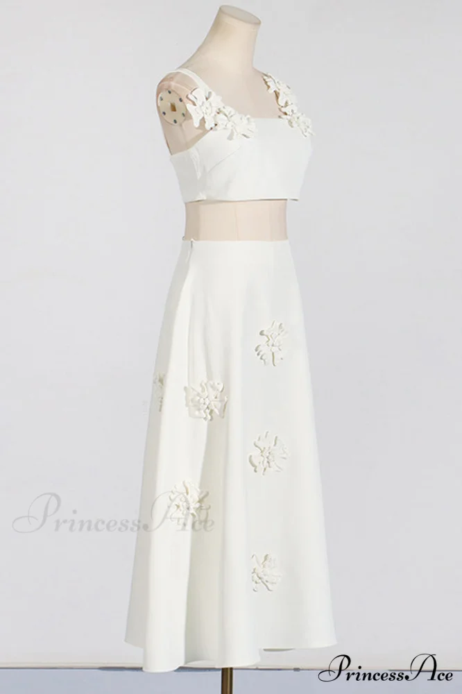 Floral Appliqu鑼?Crop Charming Top & Skirt Set - Image 5