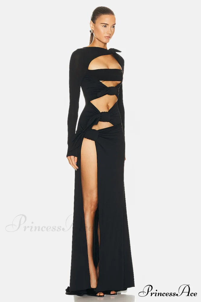 Cutout Elegant Cr閿歱e Gown - Image 2