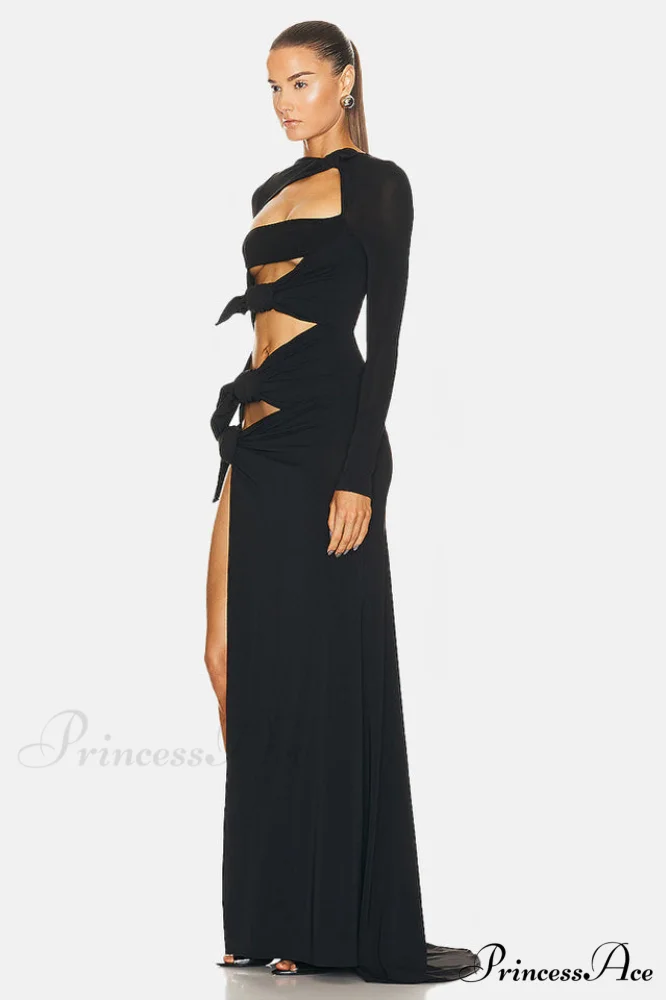 Cutout Elegant Cr閿歱e Gown - Image 3