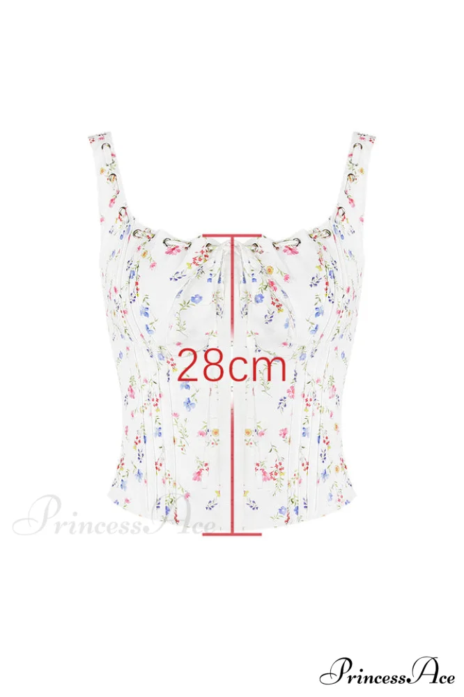 Chicca White Stylish Posy Print Top - Image 8