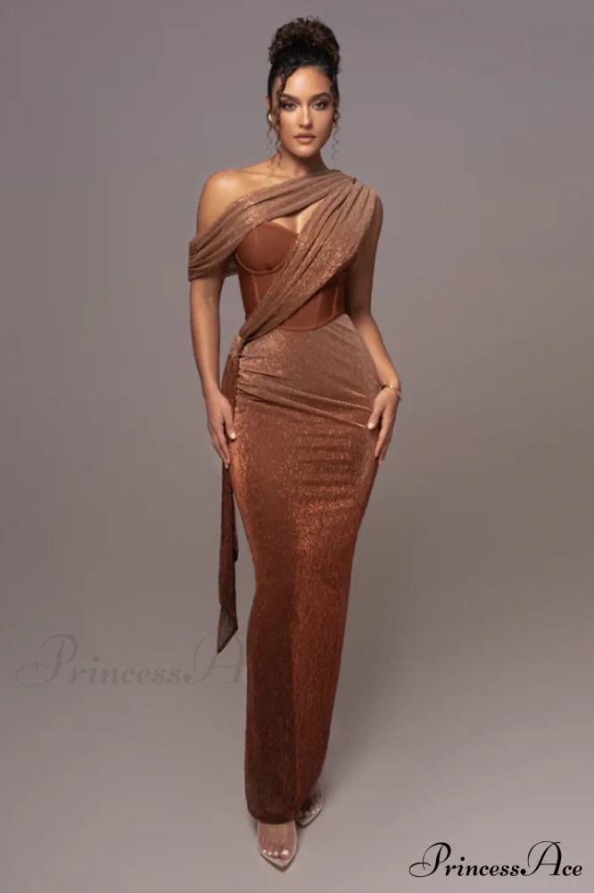 Green Celestina Stylish Draped Maxi Dress - Image 11