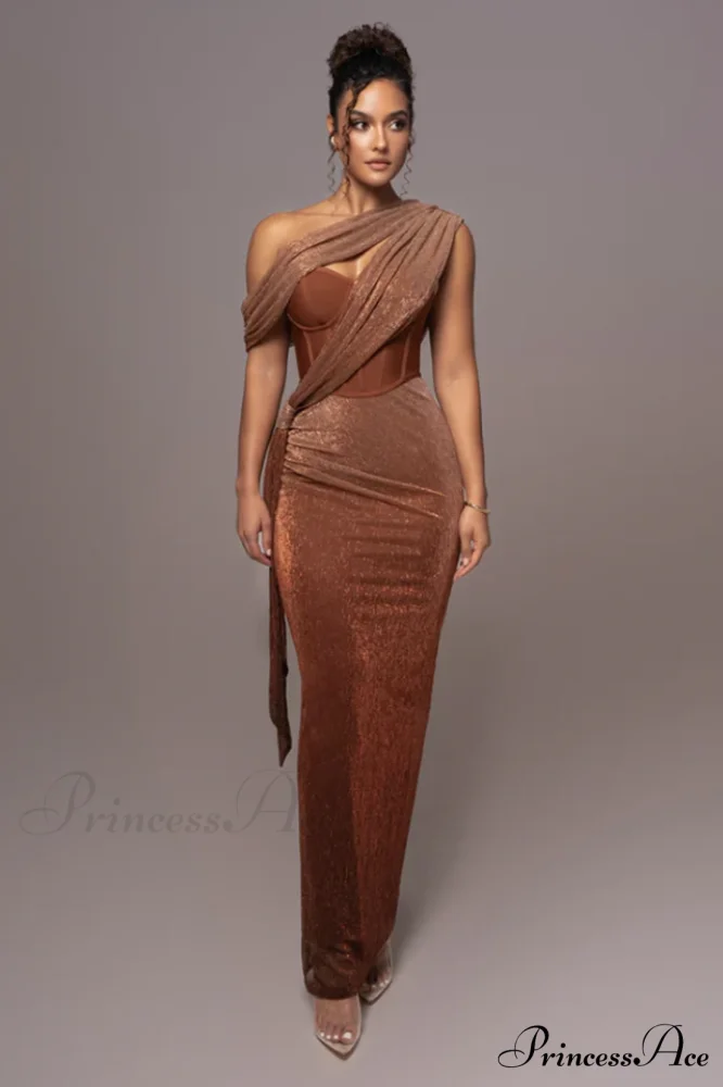 Green Celestina Stylish Draped Maxi Dress - Image 12