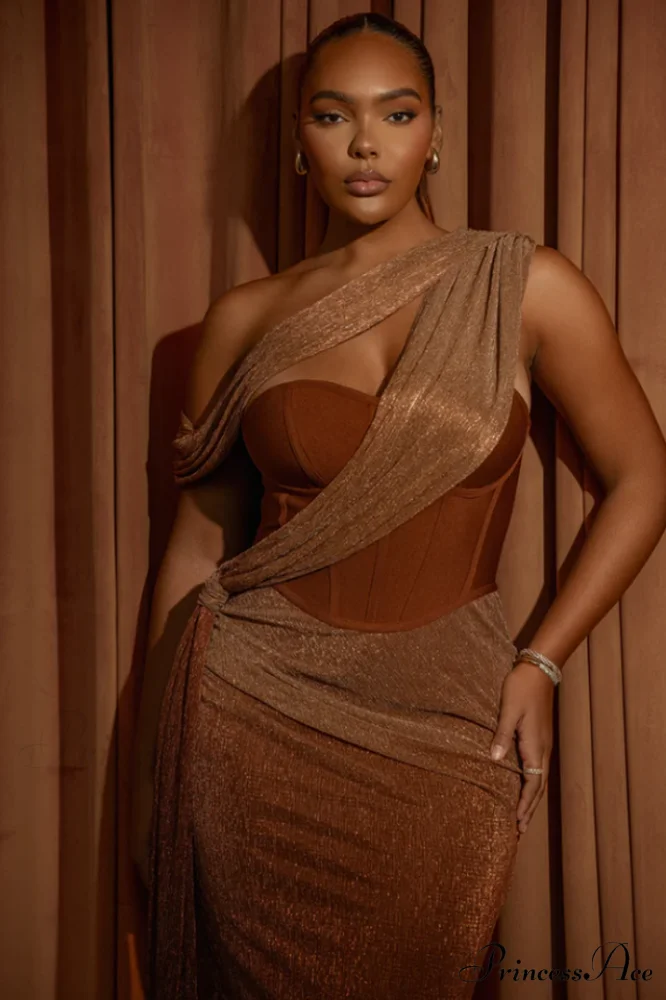 Green Celestina Stylish Draped Maxi Dress - Image 15