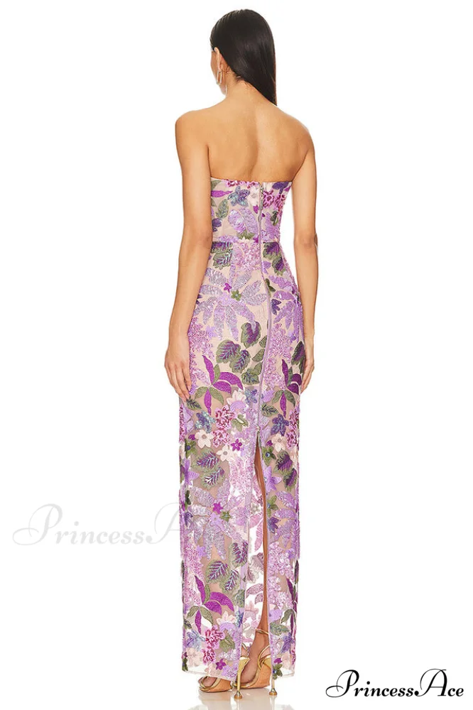 Calista Sequin Stylish Embroidered Maxi Dress - Image 5