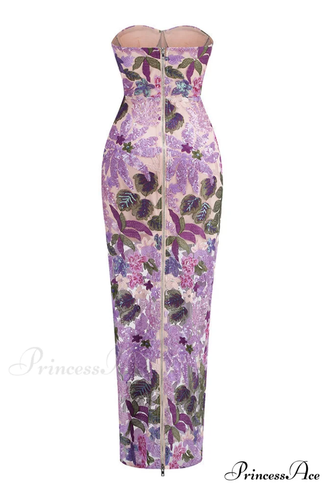 Calista Sequin Stylish Embroidered Maxi Dress - Image 7