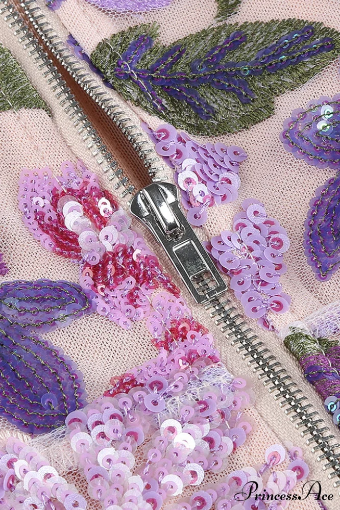 Calista Sequin Stylish Embroidered Maxi Dress - Image 9