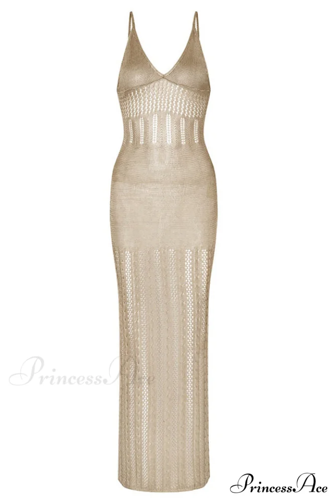 Knitted Cutout V Charming Neck Cover Up Dress - Image 10
