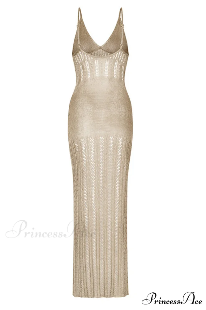Knitted Cutout V Charming Neck Cover Up Dress - Image 11