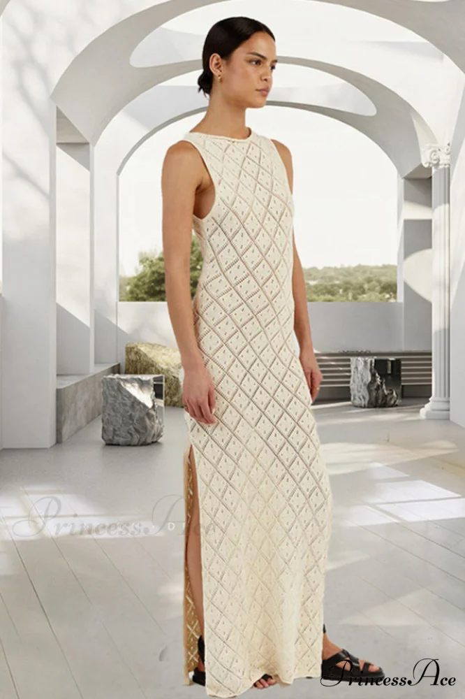 Crochet Hollow Stylish Knitted Dress - Image 2
