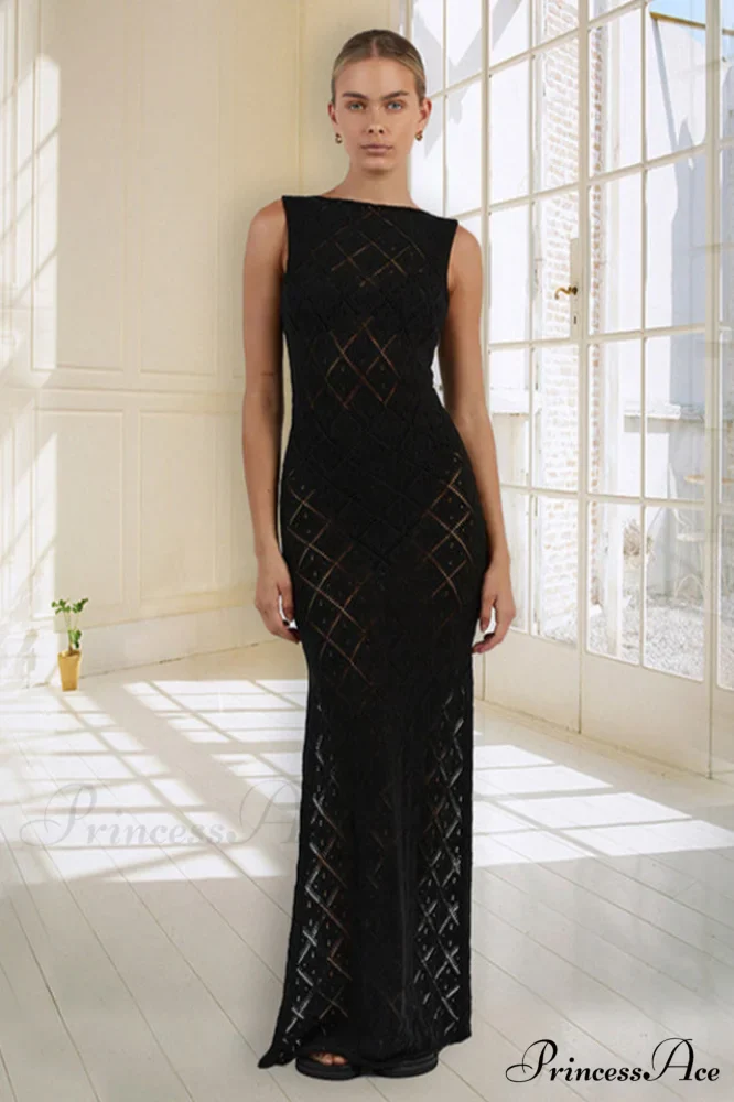 Crochet Hollow Stylish Knitted Dress - Image 4