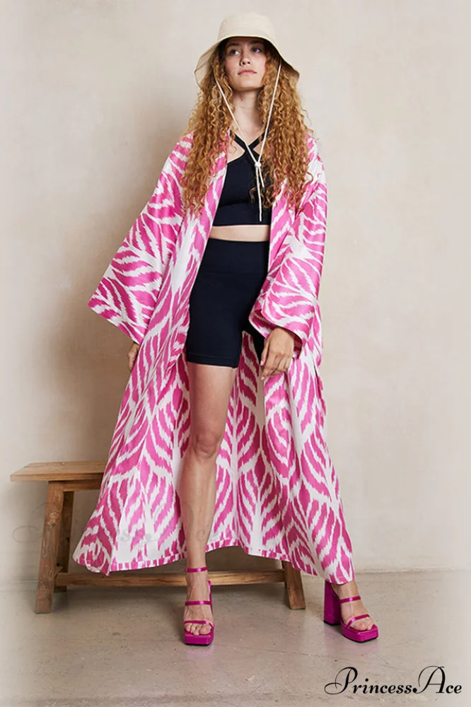 Brigitte One Of A Graceful Kind Ikat Maxi Kimono - Image 10