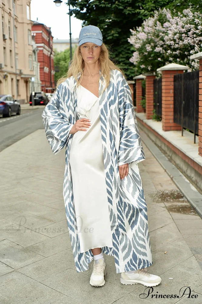 Brigitte One Of A Graceful Kind Ikat Maxi Kimono - Image 12