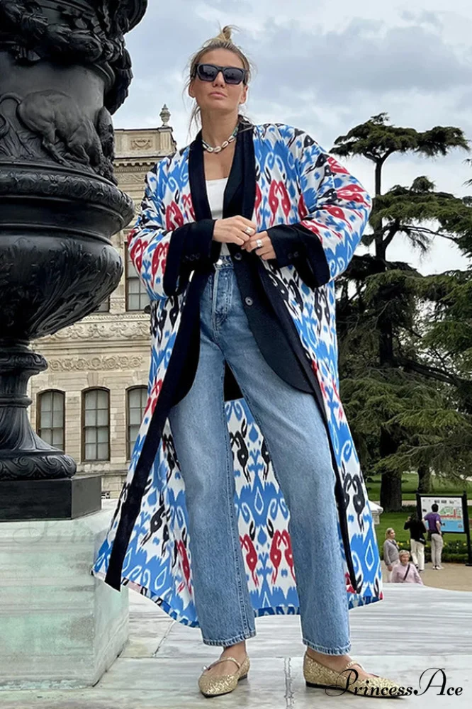Brigitte One Of A Graceful Kind Ikat Maxi Kimono - Image 14