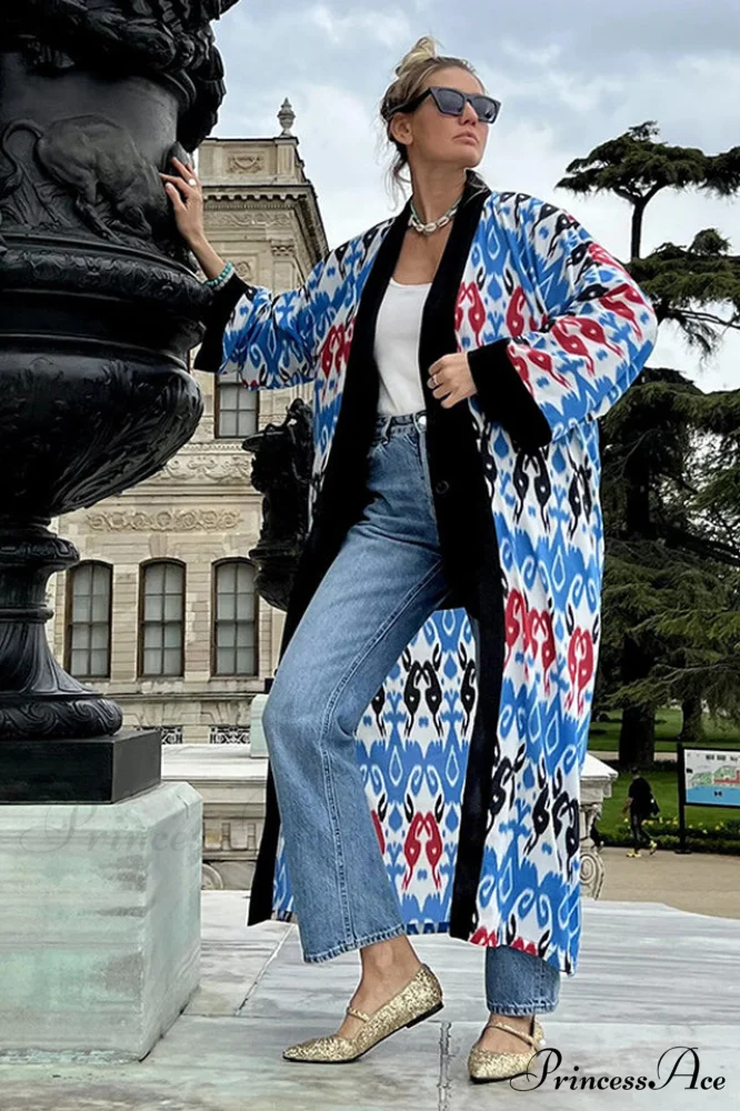 Brigitte One Of A Graceful Kind Ikat Maxi Kimono - Image 15