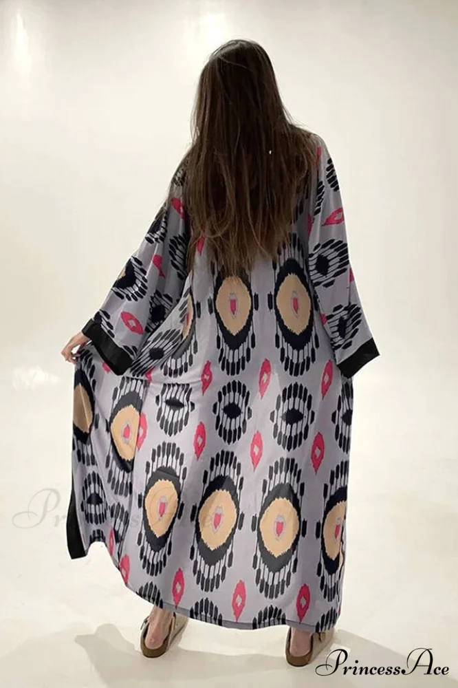 Brigitte One Of A Graceful Kind Ikat Maxi Kimono - Image 18