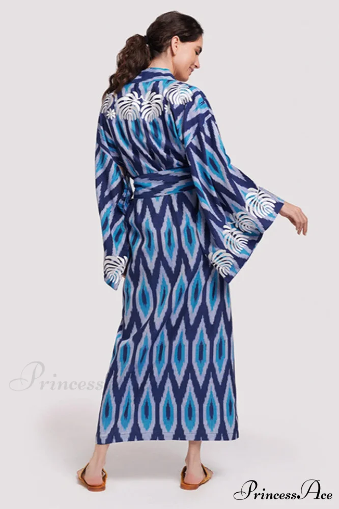 Brigitte One Of A Graceful Kind Ikat Maxi Kimono - Image 2