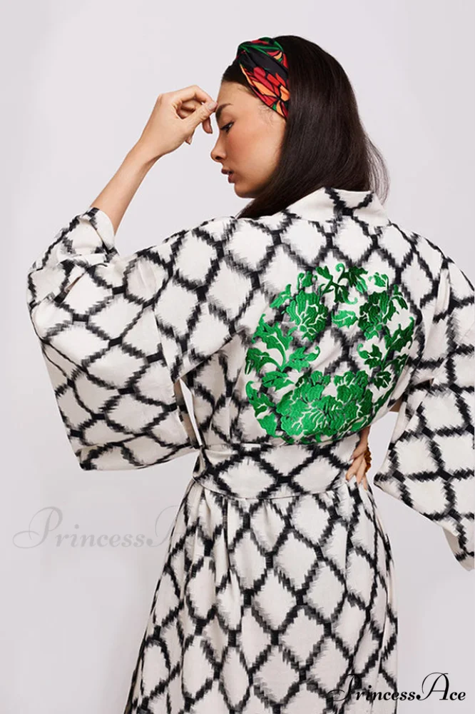 Brigitte One Of A Graceful Kind Ikat Maxi Kimono - Image 5