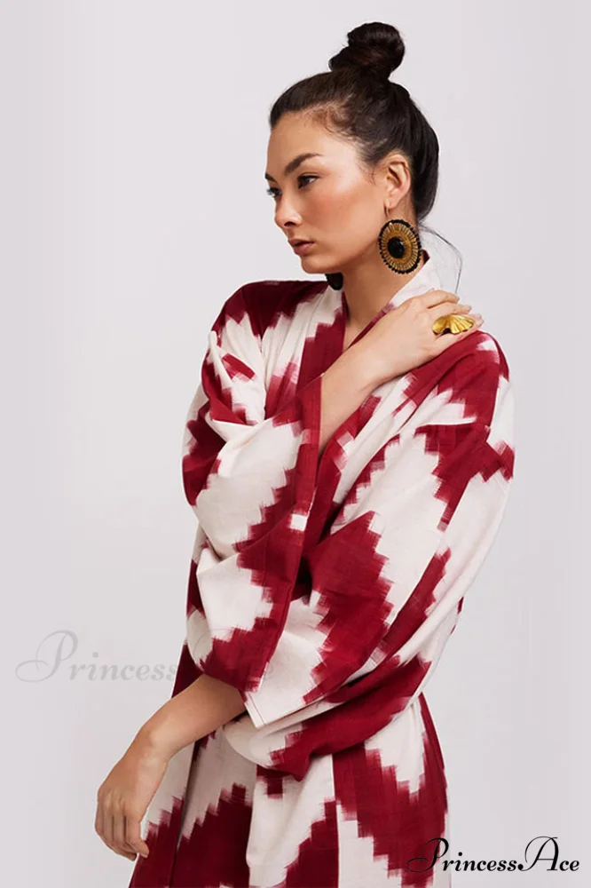Brigitte One Of A Graceful Kind Ikat Maxi Kimono - Image 7