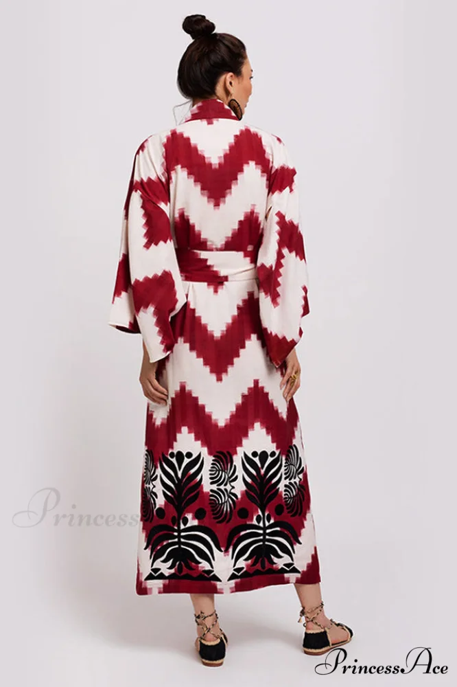 Brigitte One Of A Graceful Kind Ikat Maxi Kimono - Image 8