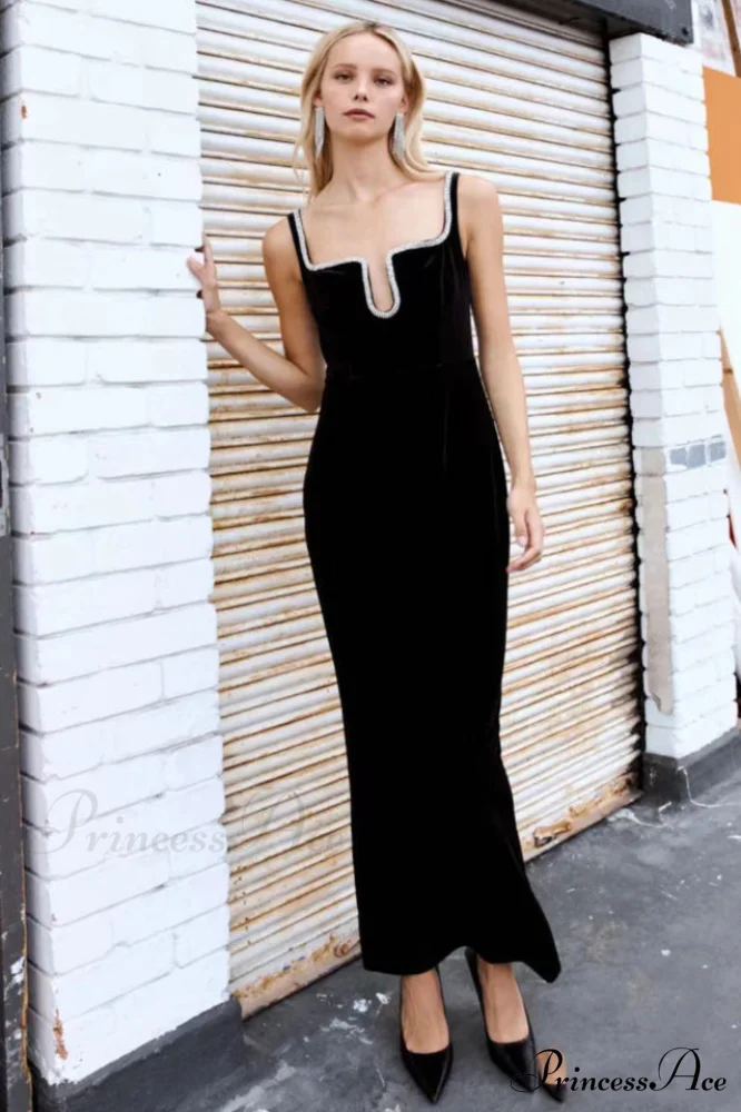 Diamant鑼?Maxi Stylish Dress in Velvet - Image 2