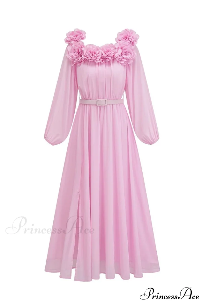 Ascella Flower Stylish Shoulder Maxi Dress - Image 10