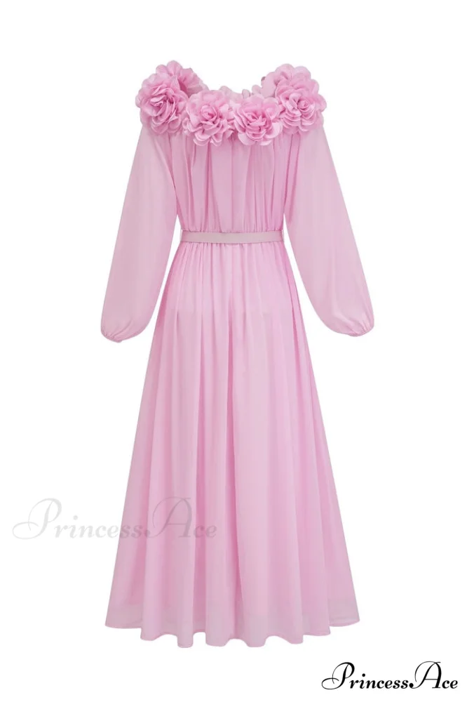 Ascella Flower Stylish Shoulder Maxi Dress - Image 11