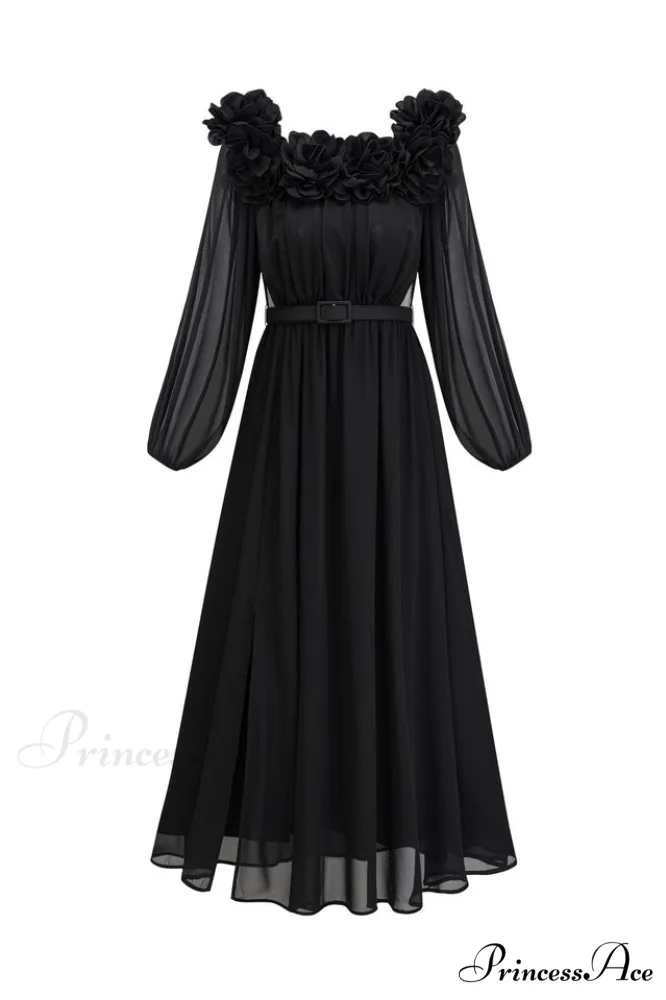 Ascella Flower Stylish Shoulder Maxi Dress - Image 12