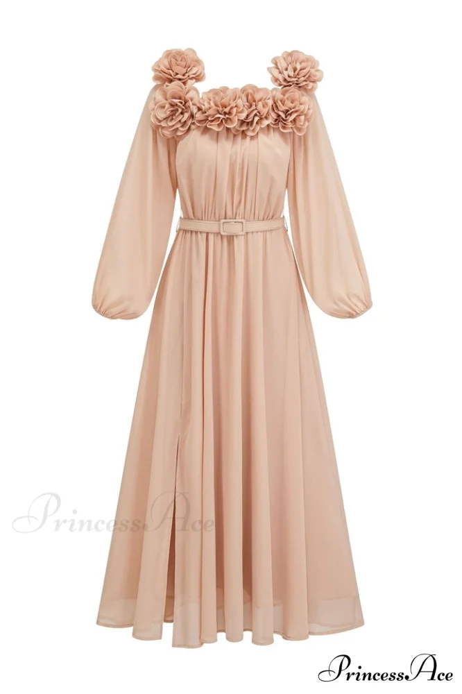 Ascella Flower Stylish Shoulder Maxi Dress - Image 14