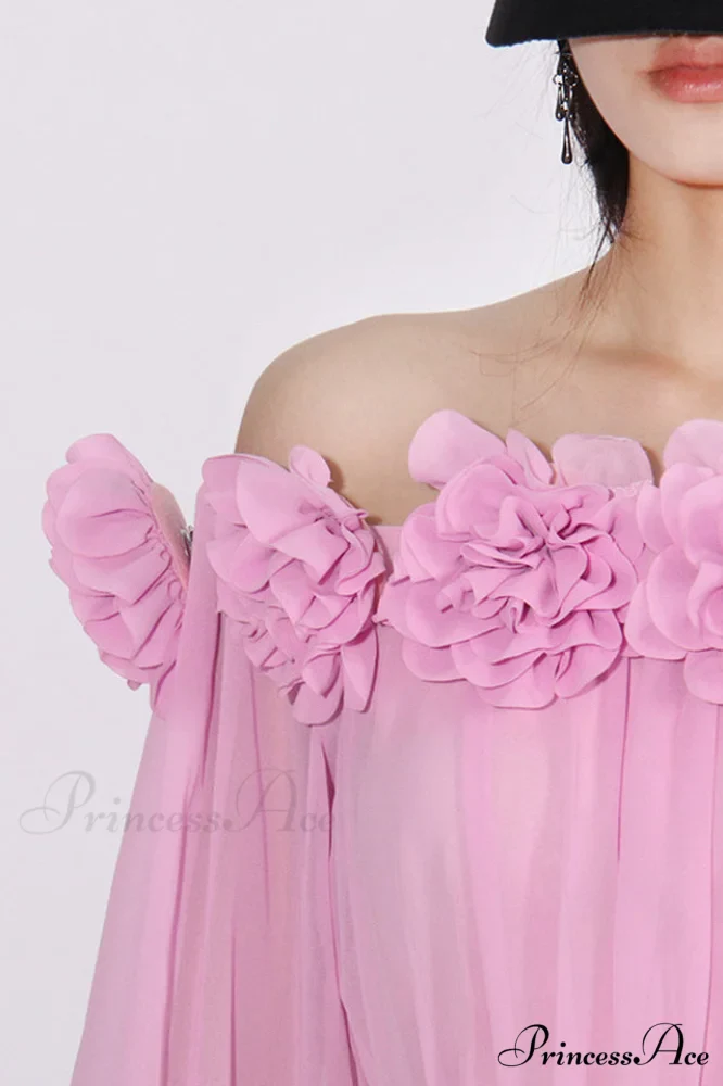 Ascella Flower Stylish Shoulder Maxi Dress - Image 6