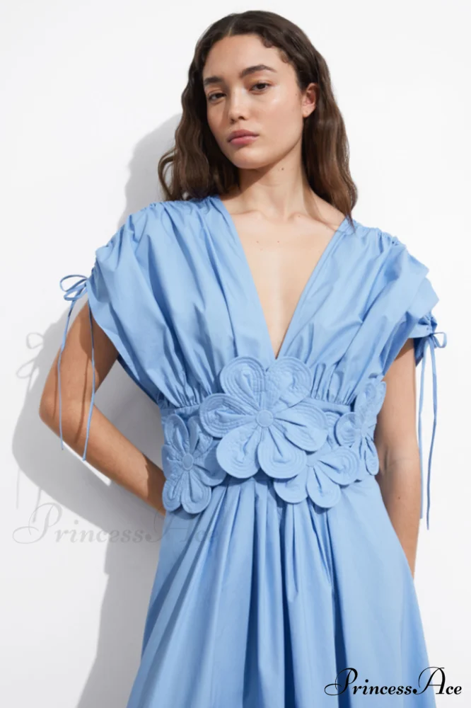 Floral Appliqu鑼?Stylish Midi Dress - Image 3