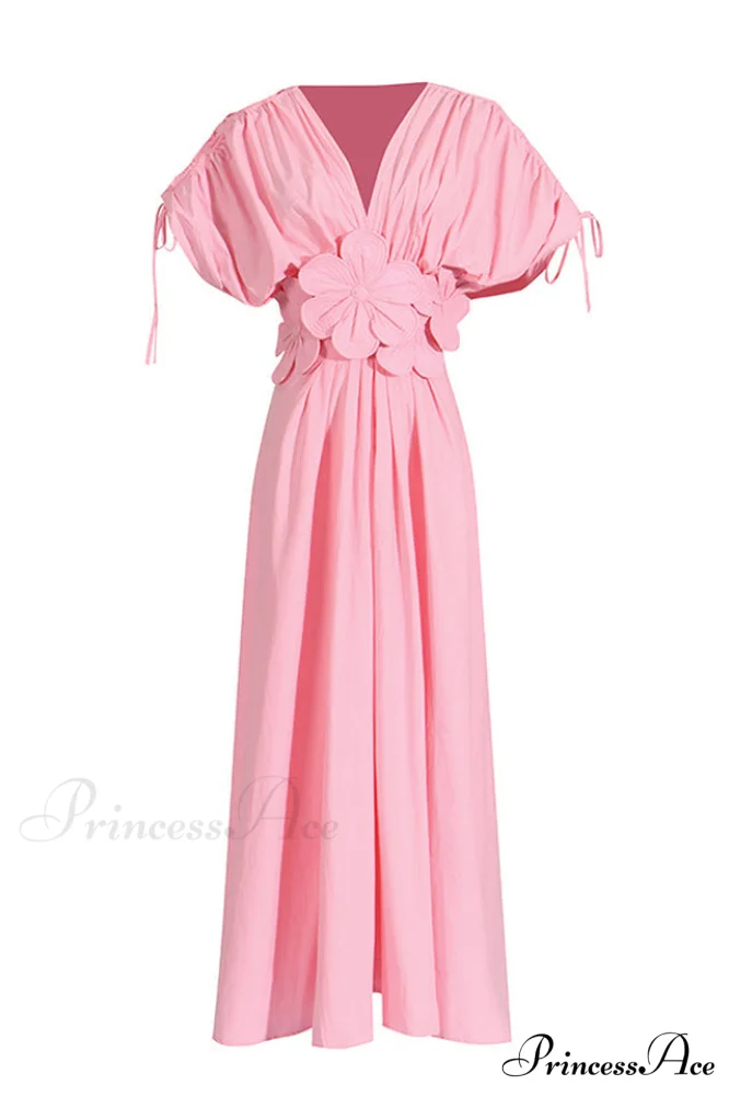 Floral Appliqu鑼?Stylish Midi Dress - Image 4