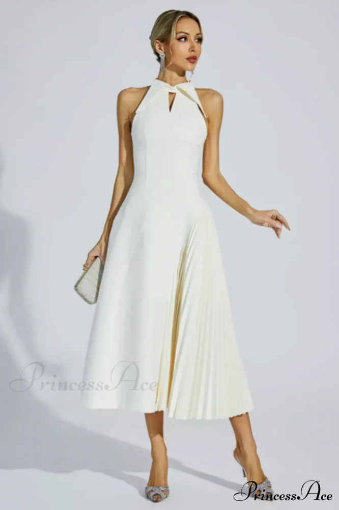 Cynthia Cream Stylish Midi Dress - Image 2
