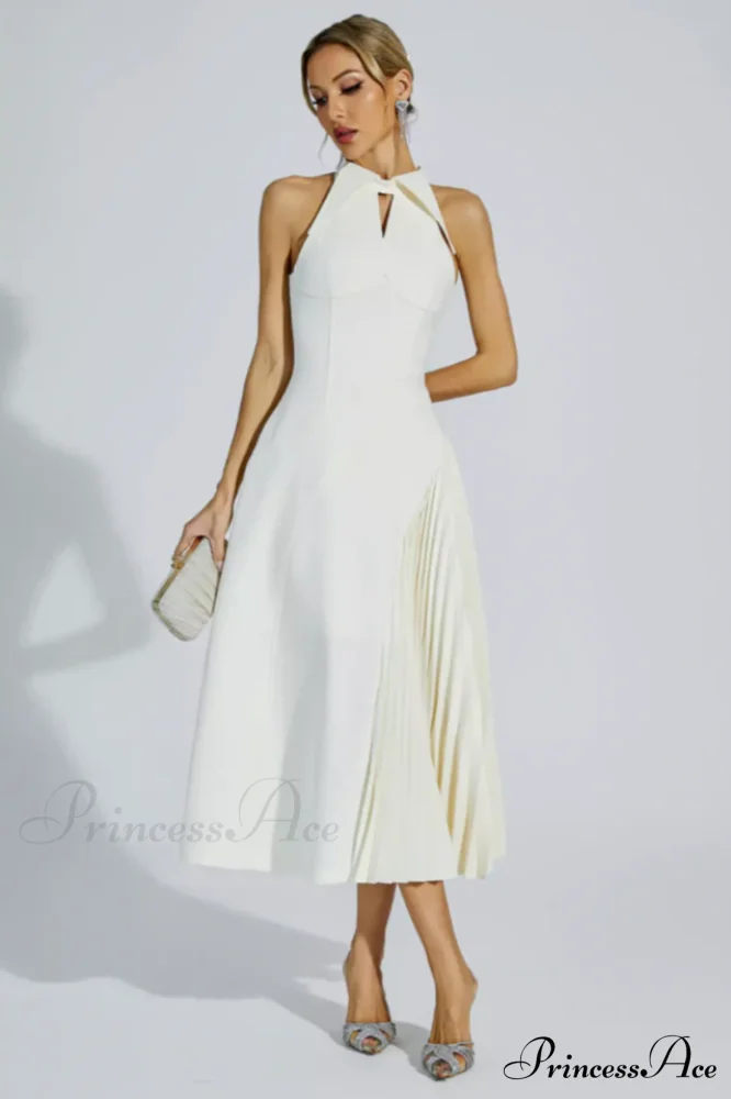 Cynthia Cream Stylish Midi Dress - Image 3
