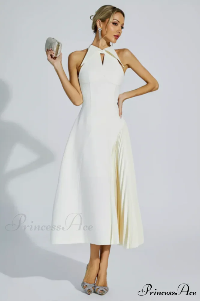 Cynthia Cream Stylish Midi Dress - Image 4