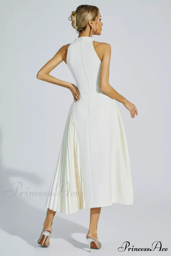Cynthia Cream Stylish Midi Dress - Image 5