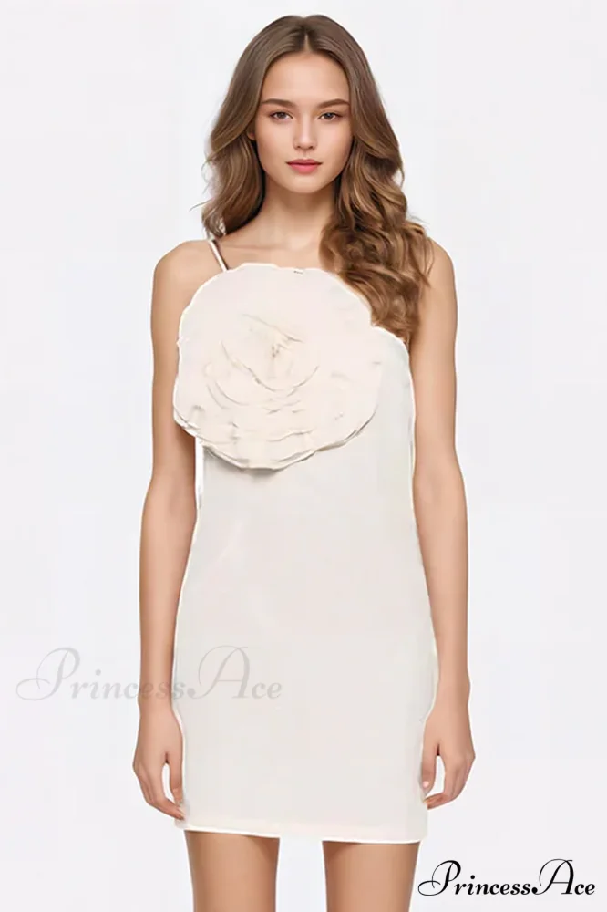 Floral Appliqu鑼?Stylish Gabardine Mini Dress - Image 2