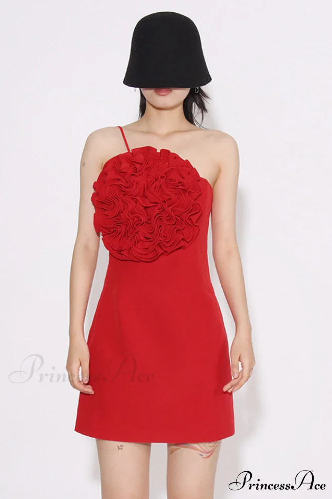 Floral Appliqu鑼?Stylish Gabardine Mini Dress - Image 4