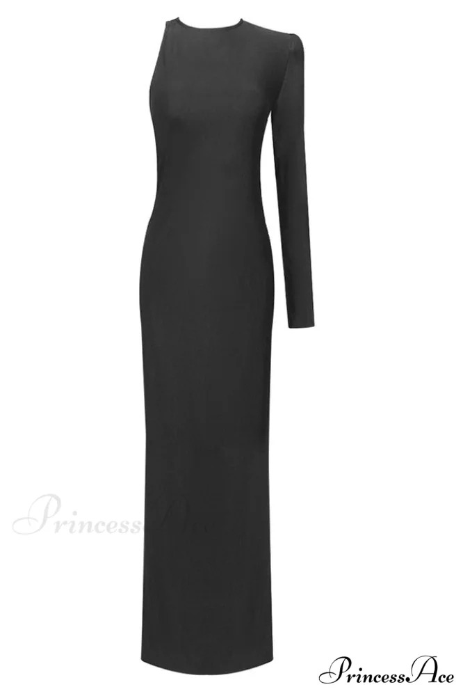 Angelou Black Backless Charming Chain Maxi Dress - Image 11