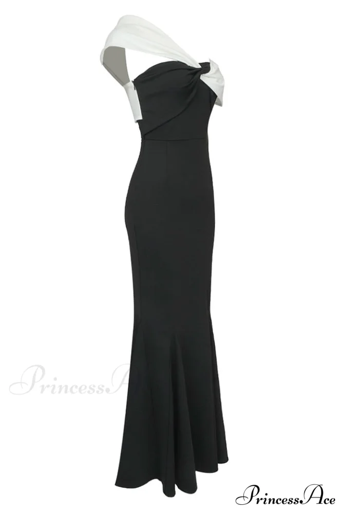Asymmetric Off Stylish Shoulder Maxi Dress - Image 6