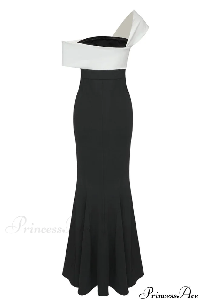 Asymmetric Off Stylish Shoulder Maxi Dress - Image 7