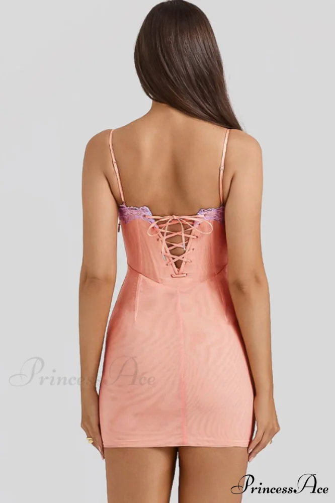 Harper Sorbet Lace Charming Trimmed Mini Dress - Image 5