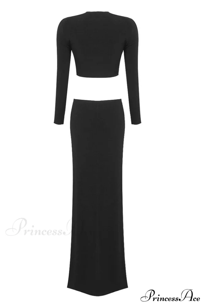 Black Stretch Stylish Cady Maxi Dress - Image 14