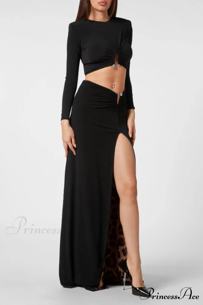 Black Stretch Stylish Cady Maxi Dress - Image 3