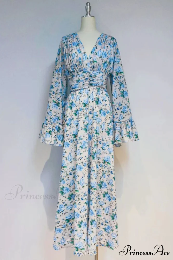 Aracely V Neck Charming Floral Maxi Dress - Image 3