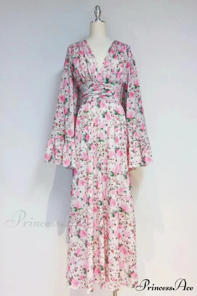 Aracely V Neck Charming Floral Maxi Dress - Image 5