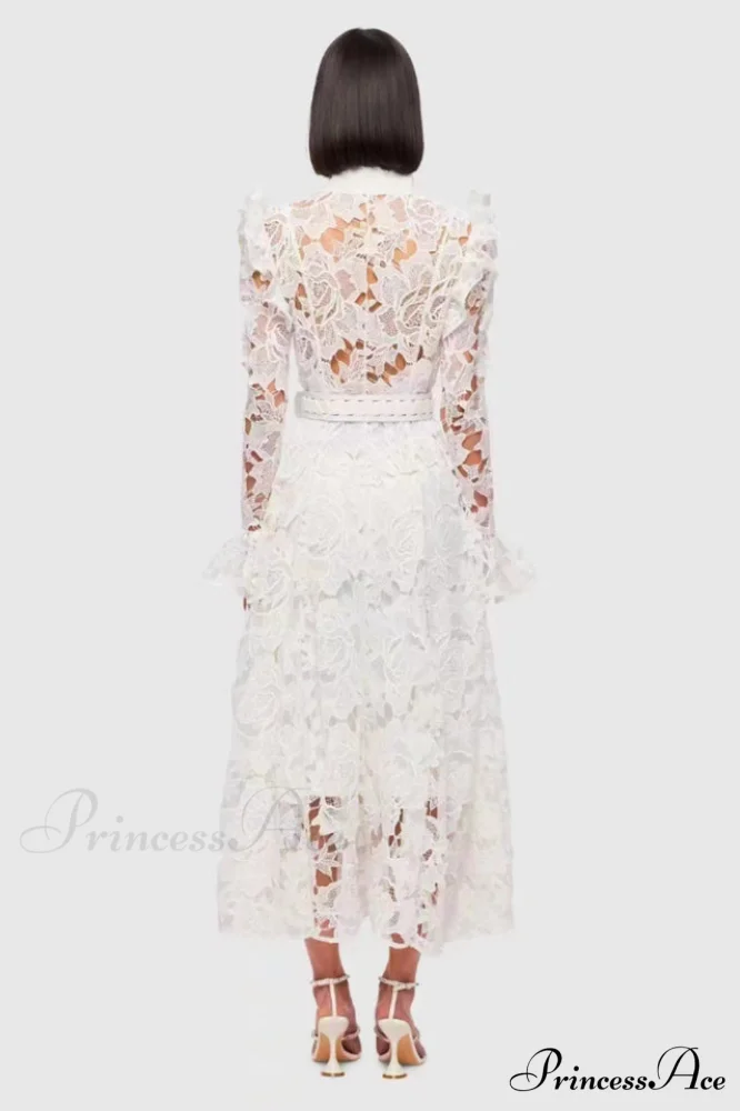 Aliyah Lace Fashion Charming Sleeve Midi Dress - Image 2