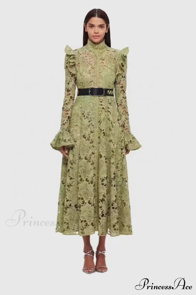 Aliyah Lace Fashion Charming Sleeve Midi Dress - Image 3